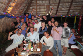 party at the kitecamp after dinner